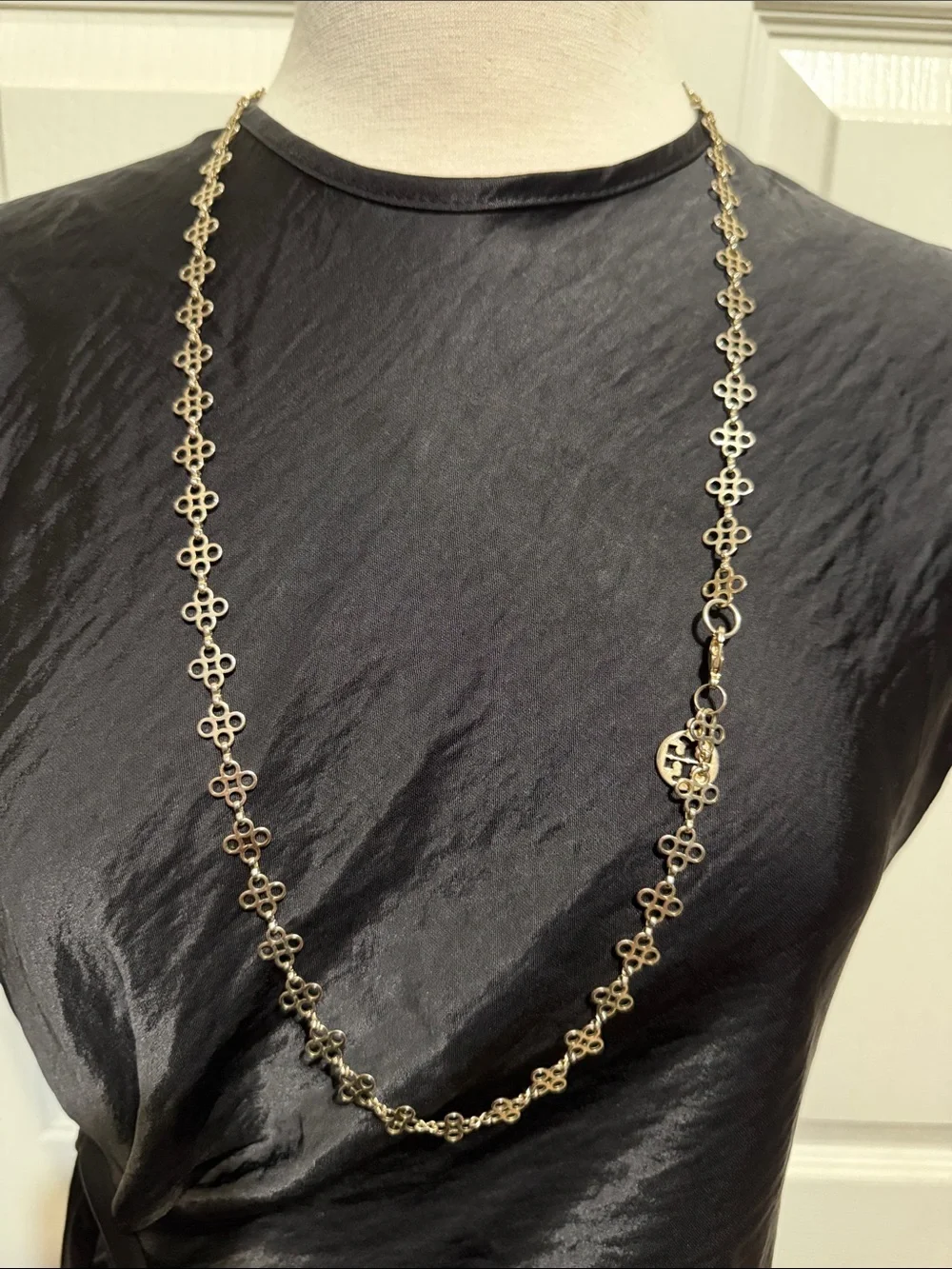 Tory Burch Quatrefoil Gold Long Necklace”